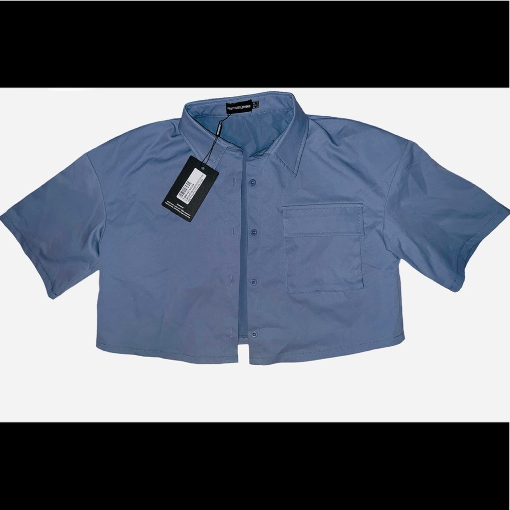 Pretty Little Thing Cropped Button Up Shirt